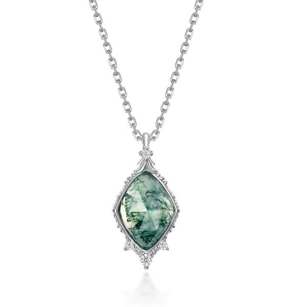 Sterling Silver Geometric Pendant Necklace