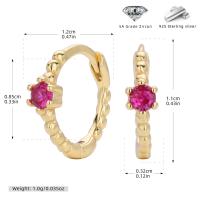 Gold Pink Zircon Huggie Earrings