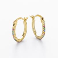 Gold Multicolor Pavé Hoop Earrings