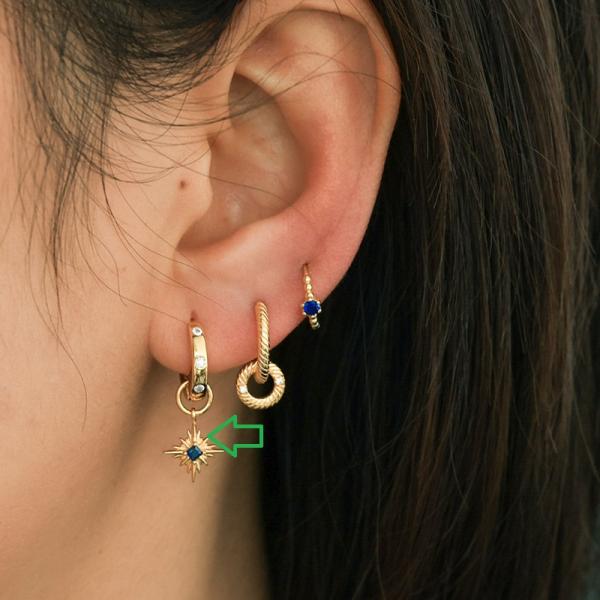 Gold Celestial Sapphire Dangle Earrings