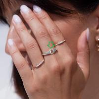 Silver Pavé Minimalist Band Ring