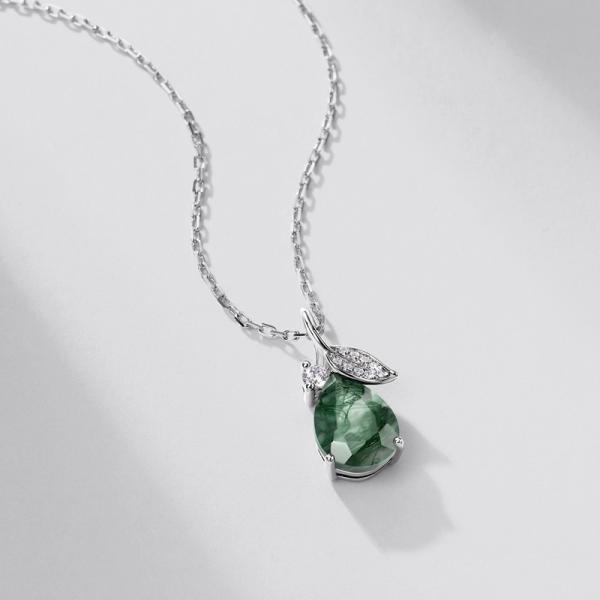 Jade Leaf Pendant Necklace