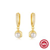 Gold-Plated Freshwater Pearl Huggie Earrings