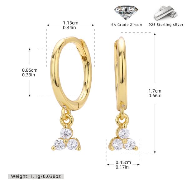 Gold Cubic Zirconia Huggie Earrings