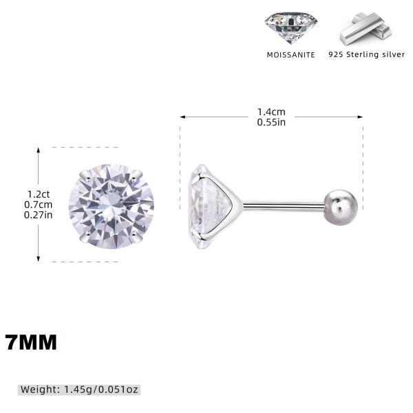 Delicate Moissanite Stud Earrings in Silver