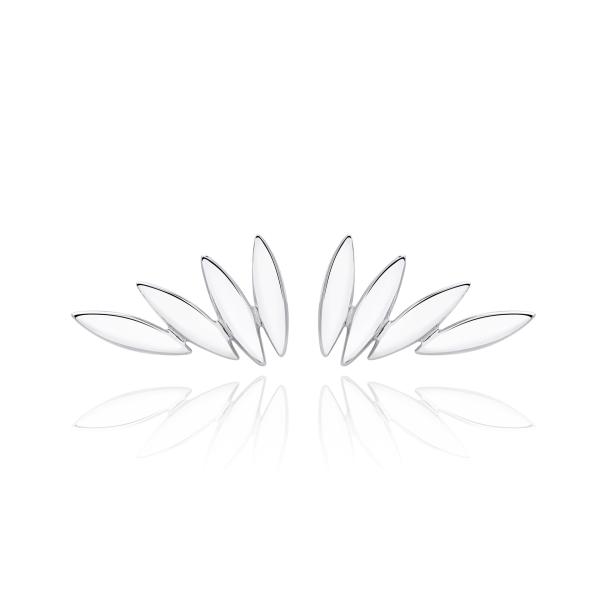 Silver Geometric Ear Climbers