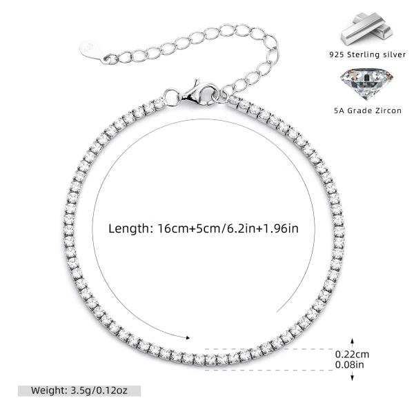 Silver Cubic Zirconia Tennis Bracelet