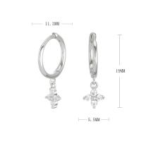 Silver Cubic Zirconia Huggie Earrings
