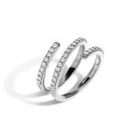 Silver Pavé Open Band Ring