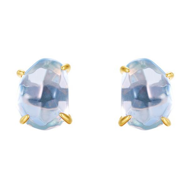 925 Silver Blue Crystal Stud Earrings