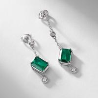 Sterling Silver Emerald Drop Earrings