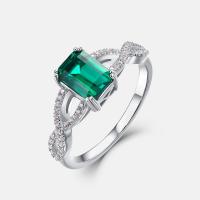 925 Silver Emerald Infinity Ring