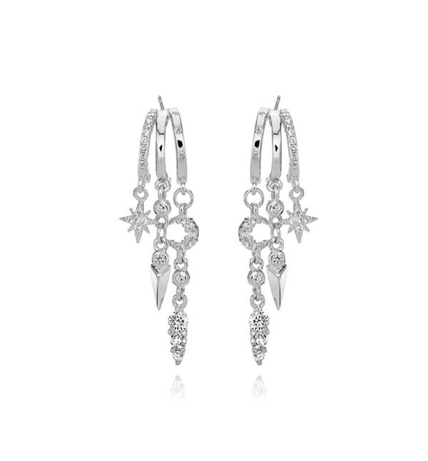 Silver Celestial Dangle Earrings