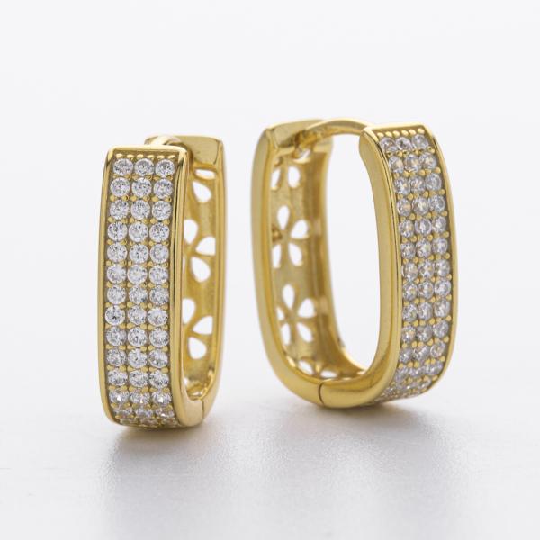Gold Pavé Huggie Earrings
