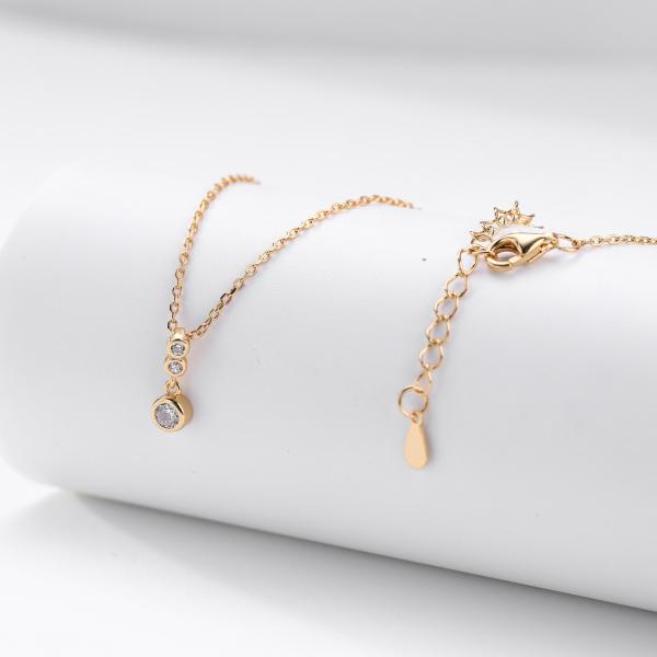 Gold Cubic Zirconia Pendant Necklace