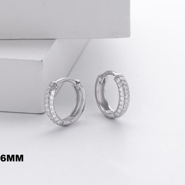Silver Pavé Huggie Earrings