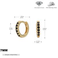 Medium Gold Black Zircon Huggie Earrings