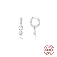 925 Silver Floral Charm Hoop Earrings