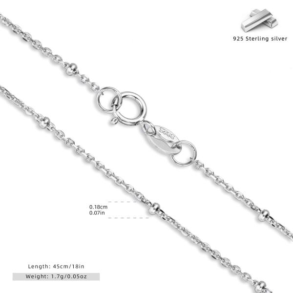 Sterling Silver Beaded Chain Necklace