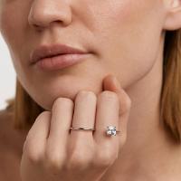 Silver Solitaire Prong Ring