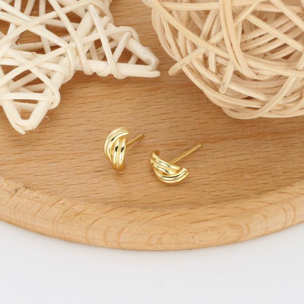 Gold-Tone Twisted Stud Earrings