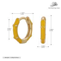 Yellow Enamel Gold-Tone Huggie Earrings
