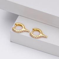 Gold Pavé Cubic Zirconia Huggie Earrings