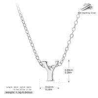 Silver Letter 'Y' Pendant Necklace