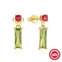 Gold-Plated Multicolor Drop Earrings