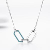 Silver Geometric Turquoise Necklace