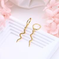 Gold Snake Motif Dangle Earrings