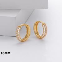 Gold Pavé Medium Huggie Earrings