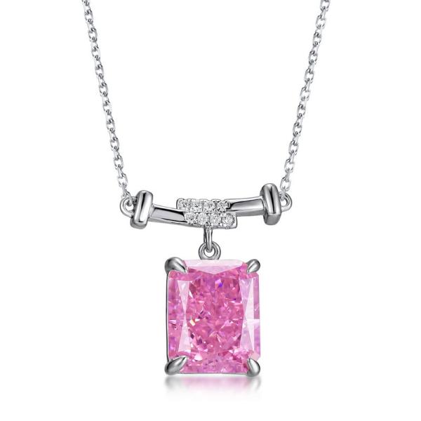 Pink Cubic Zirconia Pendant Necklace