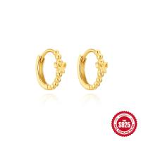 Gold-Plated Floral Huggie Earrings