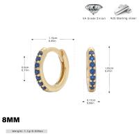 Gold Blue Zircon Huggie Earrings