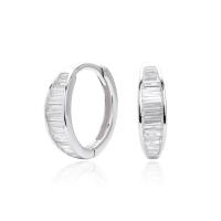 Silver Cubic Zirconia Huggie Earrings