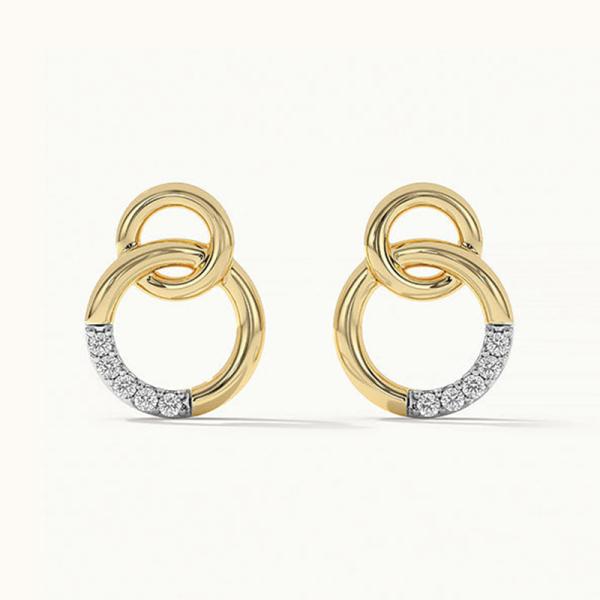 Two-Tone Geometric Hoop Earrings
