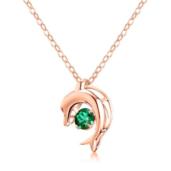 Rose Gold Dolphin Pendant Necklace