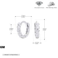 Silver Zircon Huggie Earrings