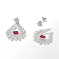 Sterling Silver Ruby Chandelier Earrings