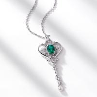 Emerald Key Pendant Necklace