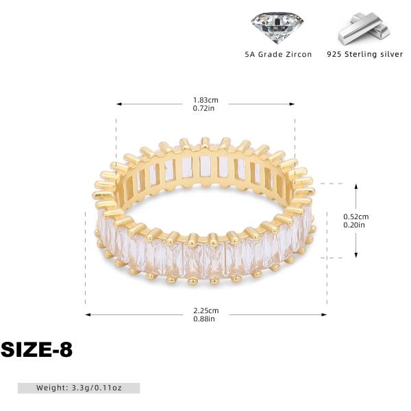 Gold Zirconia Eternity Ring