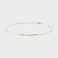 Silver Delicate Multi-Stone Chain Bracelet