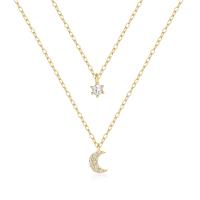 Gold-Tone Layered Moon Necklace