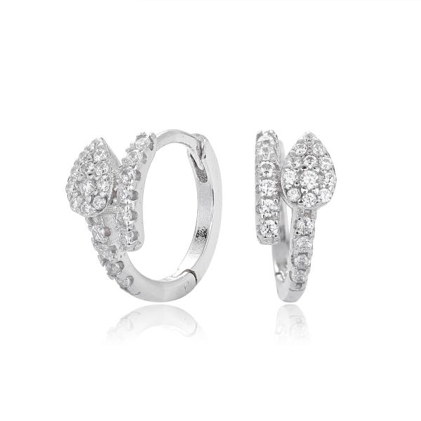Silver Teardrop Huggie Earrings