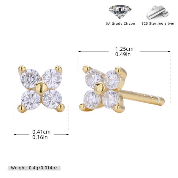 Gold Tone Clear Cubic Zirconia Stud Earrings