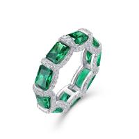Emerald Eternity Band in Silver