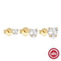 925 Silver Heart Cubic Zirconia Stud Earrings