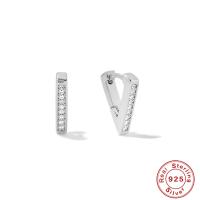Sterling Silver Pavé Huggie Earrings