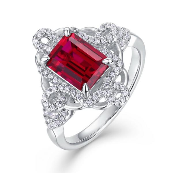 Sterling Silver Ruby Solitaire Ring